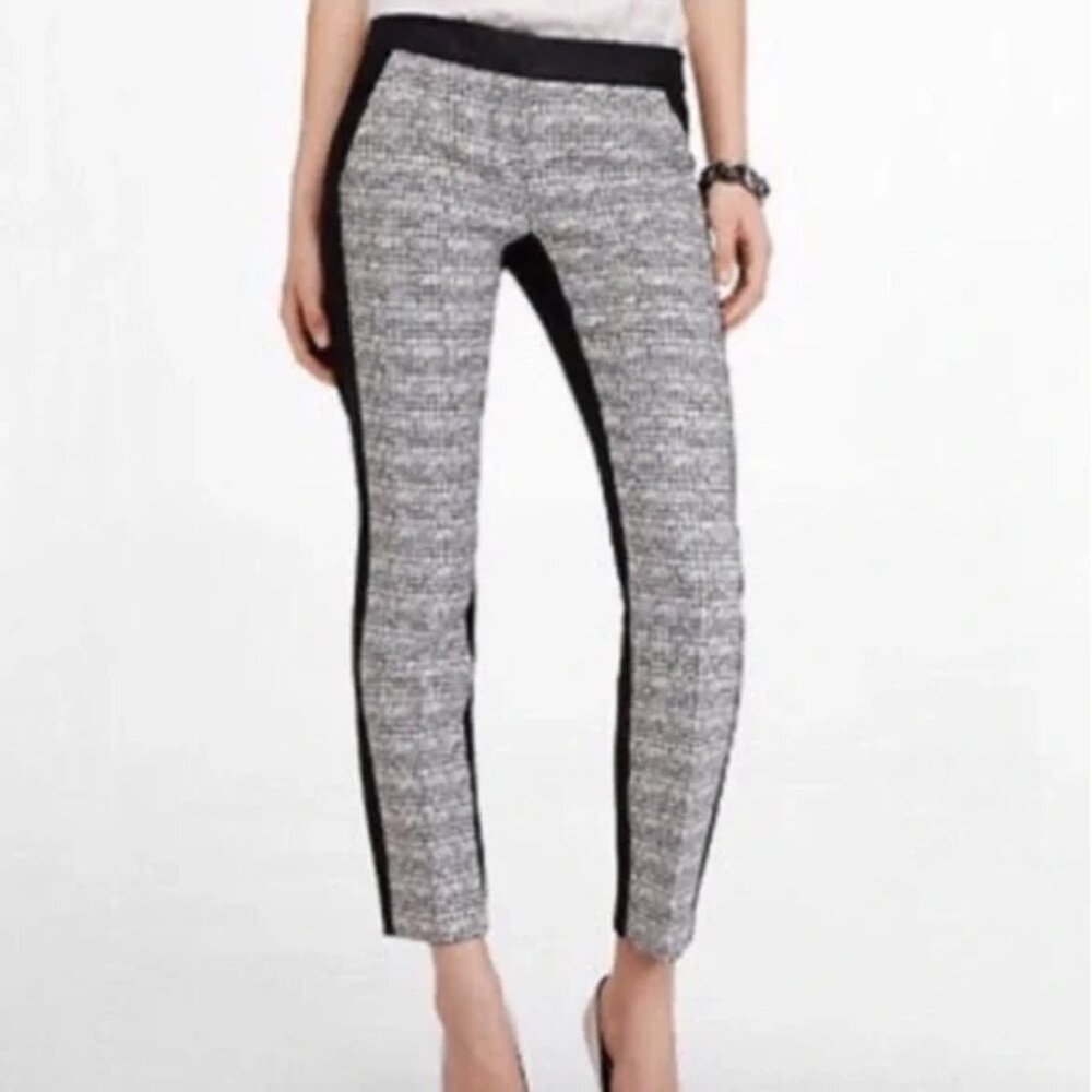 Express OPTIC TWEED FRONT COLUMNIST ANKLE PANT